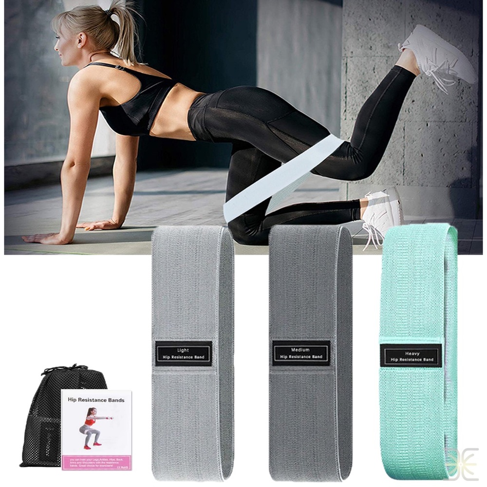 Resistance Bands Fabric Sports Yoga Loop Home Workout Fitness Exercise Band Set